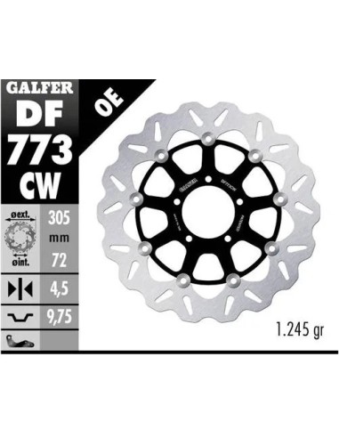 disco freno moto galfer wave flotante completo df7