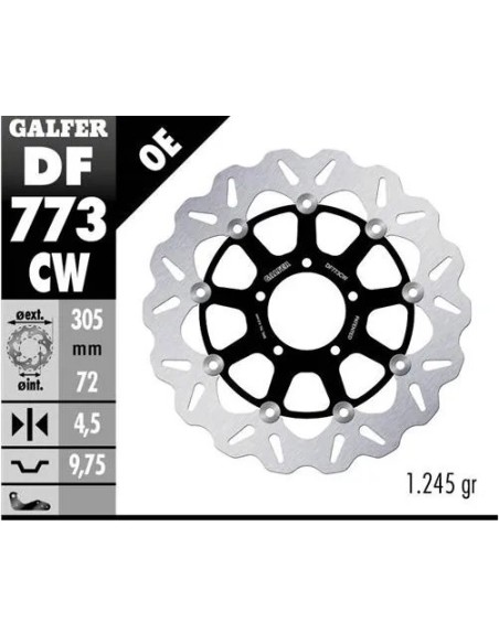 disco freno moto galfer wave flotante completo df7