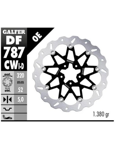 disco freno moto galfer wave flotante completo izq