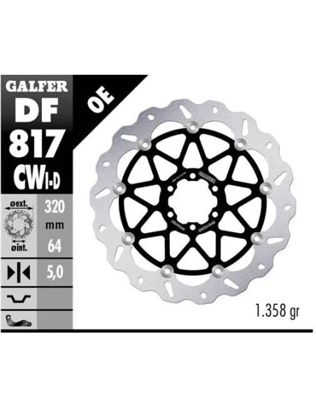 disco freno moto galfer wave flotante compl derch