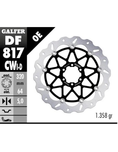 disco freno moto galfer wave flotante completo izq