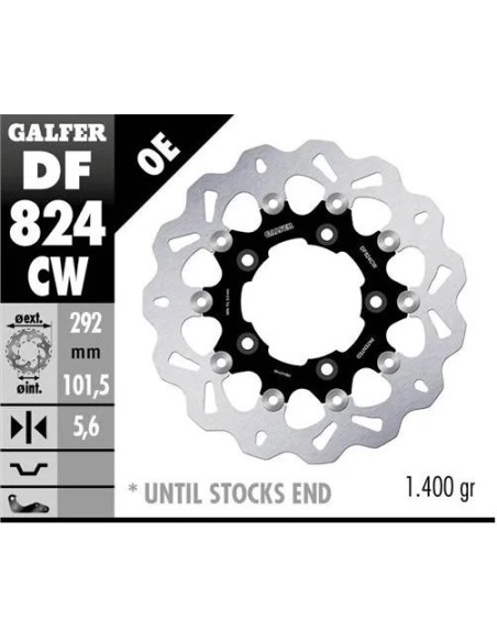 disco freno moto galfer wave flotante completo df8