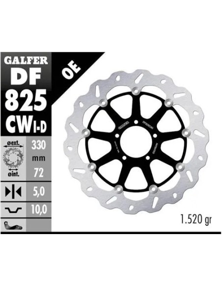 disco freno moto galfer wave flotante completo izq