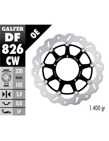 disco freno moto galfer wave flotante completo df8