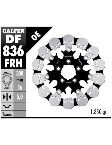 disco freno moto galfer skull design flotante df83