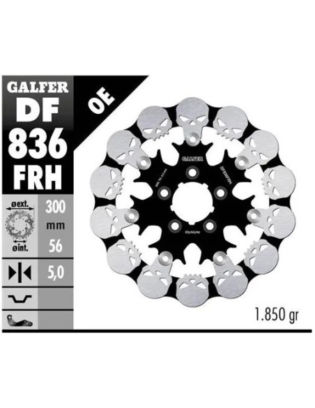 disco freno moto galfer skull design flotante df83