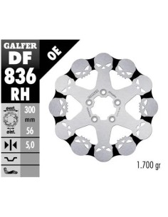 disco freno moto galfer skull design fijo df836rh
