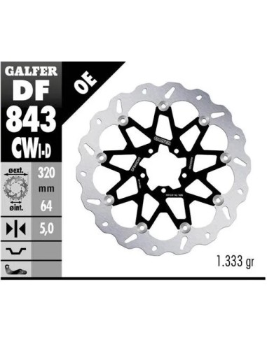 disco freno moto galfer wave flotante compl df84