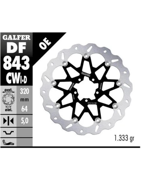 disco freno moto galfer wave flotante compl df84