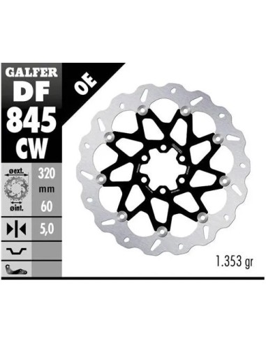 disco freno moto galfer wave flotante completo df8