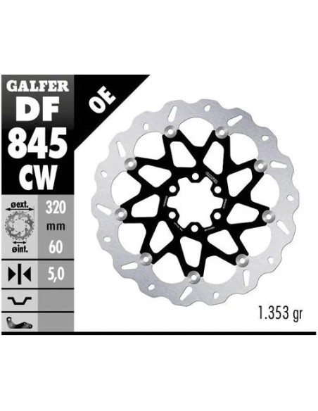 disco freno moto galfer wave flotante completo df8
