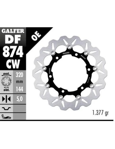 disco freno moto galfer wave flotante completo df8