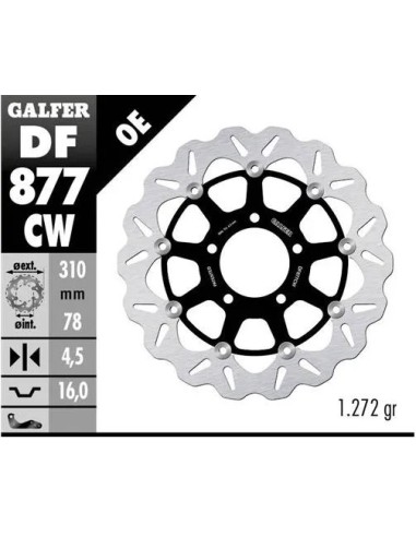 disco freno moto galfer wave flotante completo df8