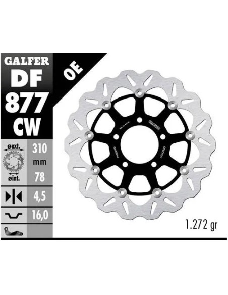 disco freno moto galfer wave flotante completo df8