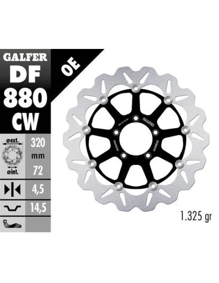 disco freno moto galfer wave flotante completo df8