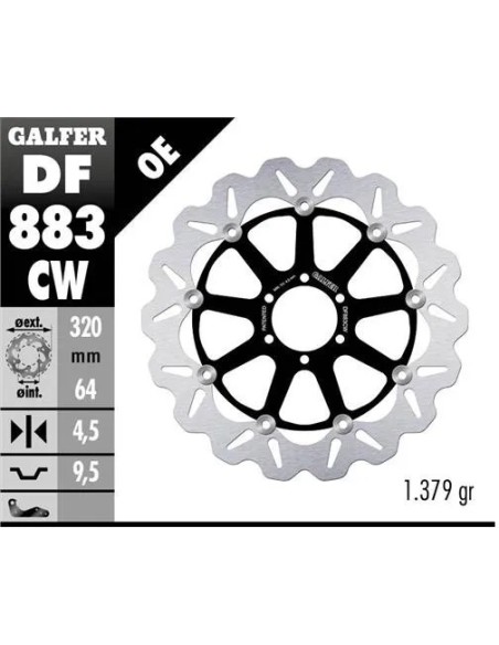 disco freno moto galfer wave flotante completo df8