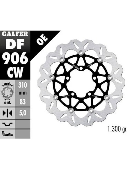 disco freno moto galfer wave flotante completo df9