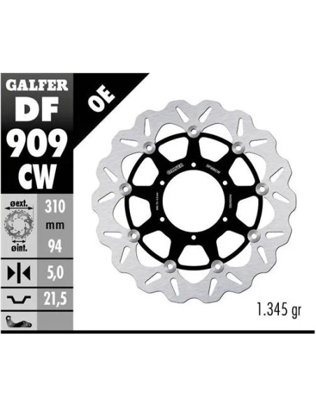 disco freno moto galfer wave flotante completo df9