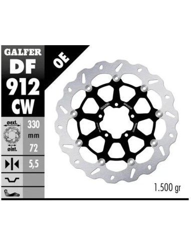 disco freno moto galfer wave flotante completo df9
