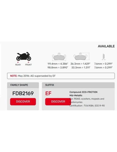pastilla ferodo eco friccion fd298 fa375 797 07ho56