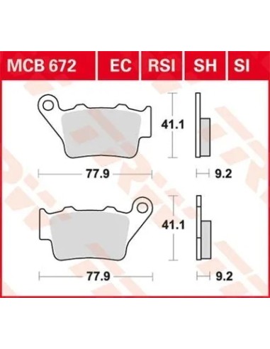 pastillas de freno moto trw mcb672si