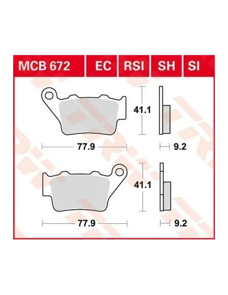 pastillas de freno moto trw mcb672si