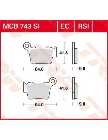 pastillas de freno moto trw mcb743si