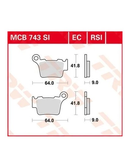 pastillas de freno moto trw mcb743si