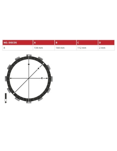 juego discos embrague moto trw mcc511 8