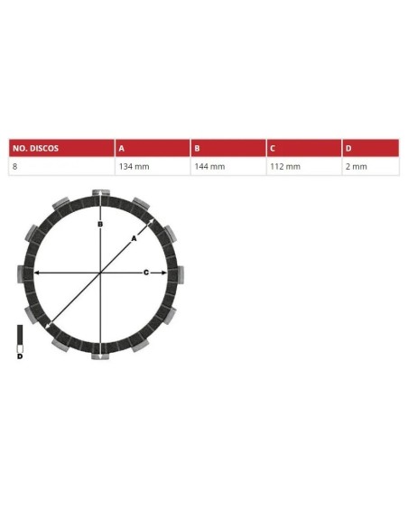 juego discos embrague moto trw mcc511 8