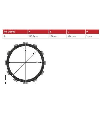 juego discos embrague moto trw mcc541 6