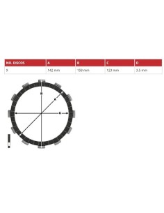 juego discos embrague moto trw mcc612 9 2