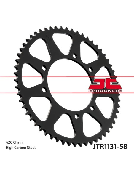corona moto jt sprockets de acero de 58 dientes jtr1131 58