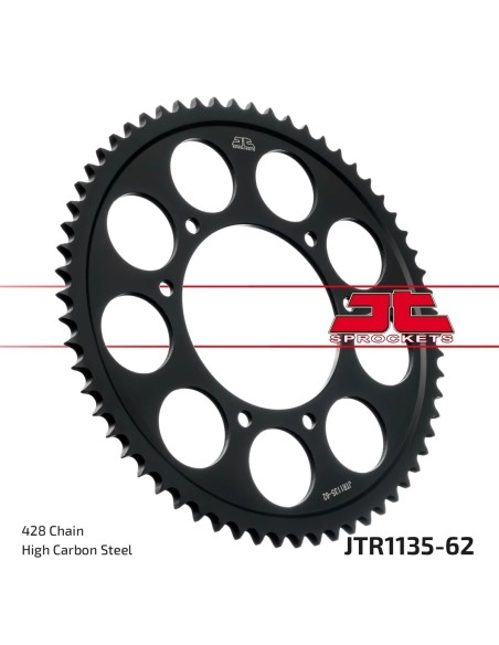 corona moto jt sprockets de acero de 62 dientes jtr1135 62