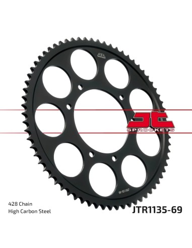 corona moto jt sprockets de acero de 69 dientes jtr1135 69