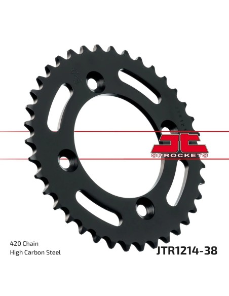 corona moto jt sprockets de acero de 38 dientes jtr1214 38