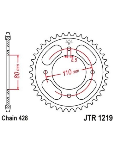 corona honda cb 125 f 41 th jt sprockets jtr1219 41