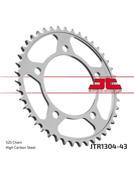 corona moto jt sprockets de acero de 43 dientes jtr1304 43