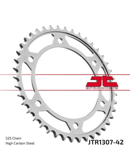 corona moto jt sprockets de acero de 42 dientes jtr1307 42