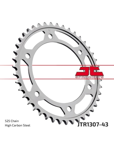 corona moto jt sprockets de acero de 43 dientes jtr1307 43