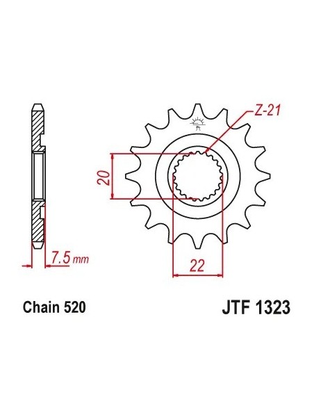 pinon 13 dientes honda crf 250 r jtf1323 13
