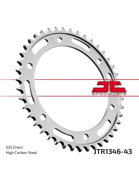 corona moto jt sprockets de acero de 43 dientes jtr1346 43