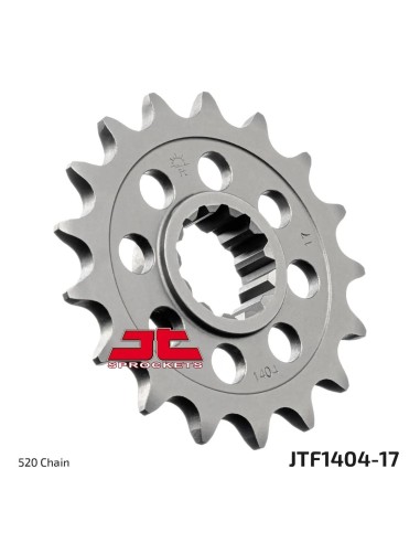 pinon de moto jt sprockets acero 17 dientes p 520 jtf1404 17