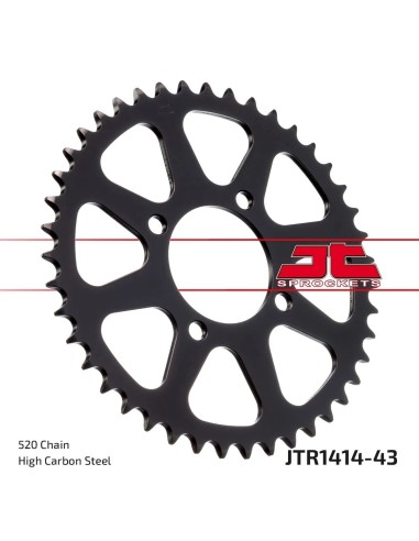 corona moto jt sprockets de acero de 43 dientes jtr1414 43