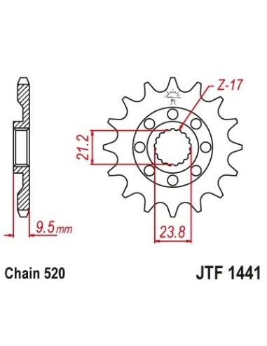 pinon moto jt sprockets acero 14 dientes jtf1441 14