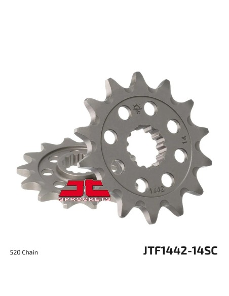 pinon de moto jt sprockets acero 14 dientes p 520 jtf1442 14sc