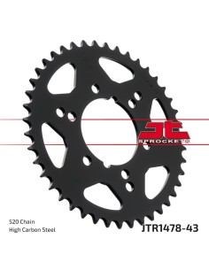 corona moto jt sprockets de acero de 43 dientes jtr1478 43