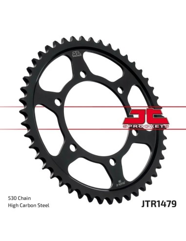 corona de moto jt sprockets aluminio 47 dientes p 520 jtf1479 47zbk
