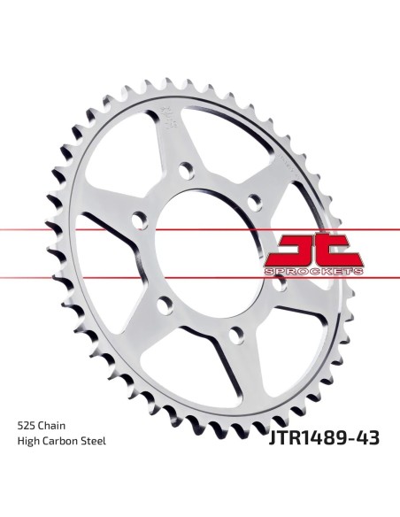 corona moto jt sprockets de acero de 43 dientes jtr1489 43