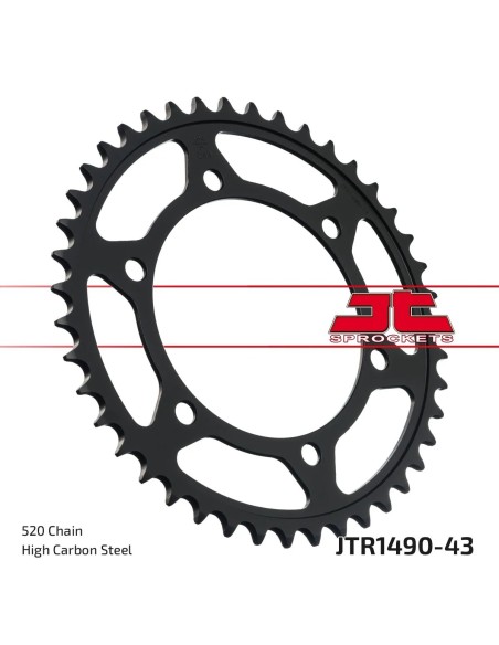 corona moto jt sprockets de acero de 43 dientes jtr1490 43